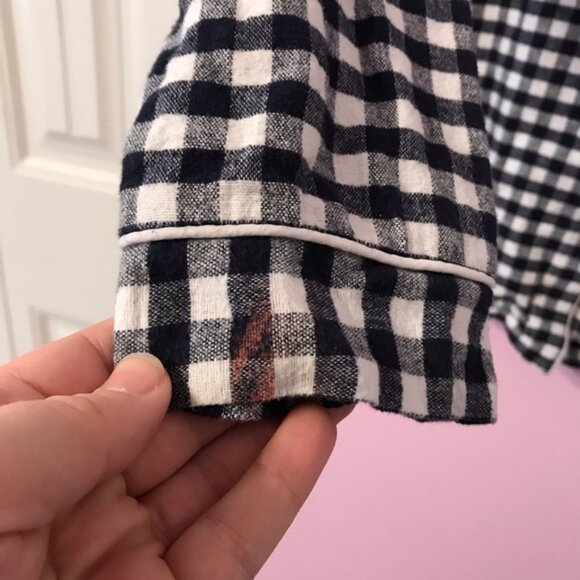 Petite Plume Women’s Cotton Gingham plaid Flannel Pajama Set size large - Picture 9 of 10